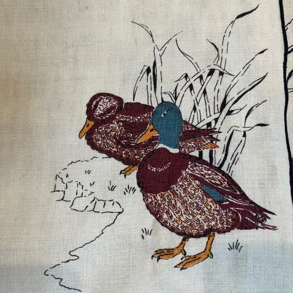 Unbranded Unisex Vintage Duck Linen Placemats White Cabin Cottagecore Set of 8 - Picture 2 of 6